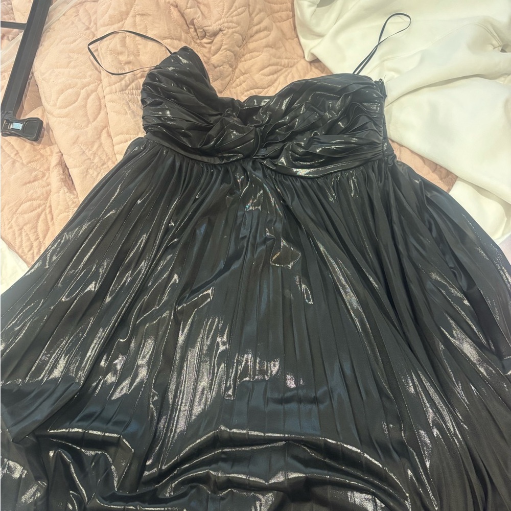 Luxe Shimmering Black Mini Dress